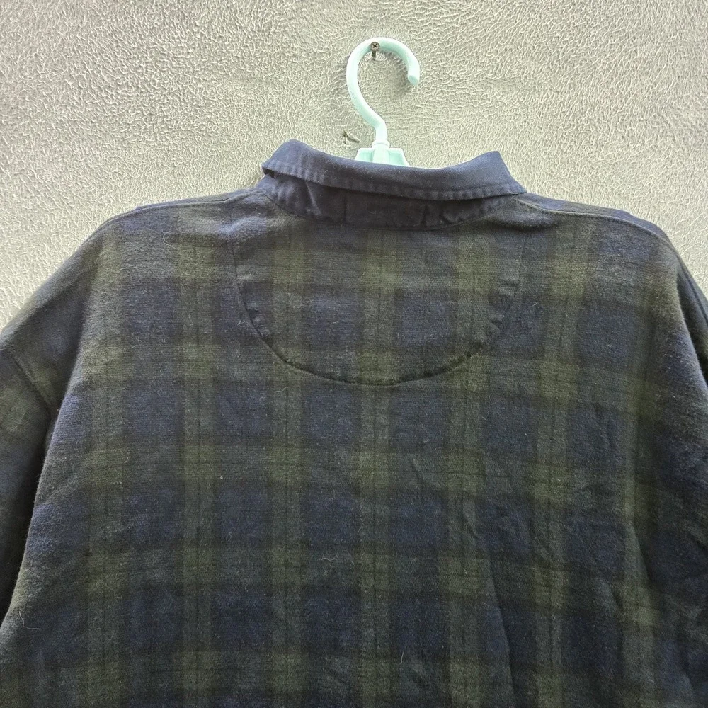 VINTAGE Polo Ralph Lauren Men Polo XL Navy‎ Bear Embroidery Plaid Blackwatch 90s